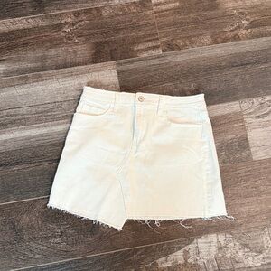 White Denim Mini Skirt